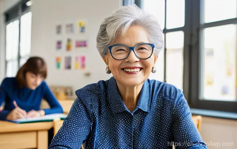 포지티브 심리학의 관점에서 본 지혜로운 노화 - **Prompt:** A vibrant, stylish senior woman in her late 60s, with a warm, genuine smile, is actively...